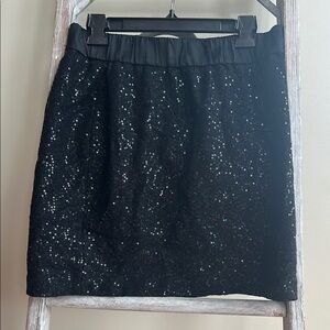 Black Sequin Skirt Loft